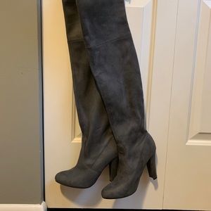 Steve Madden Gray Suede Thigh High Boots - Size 7
